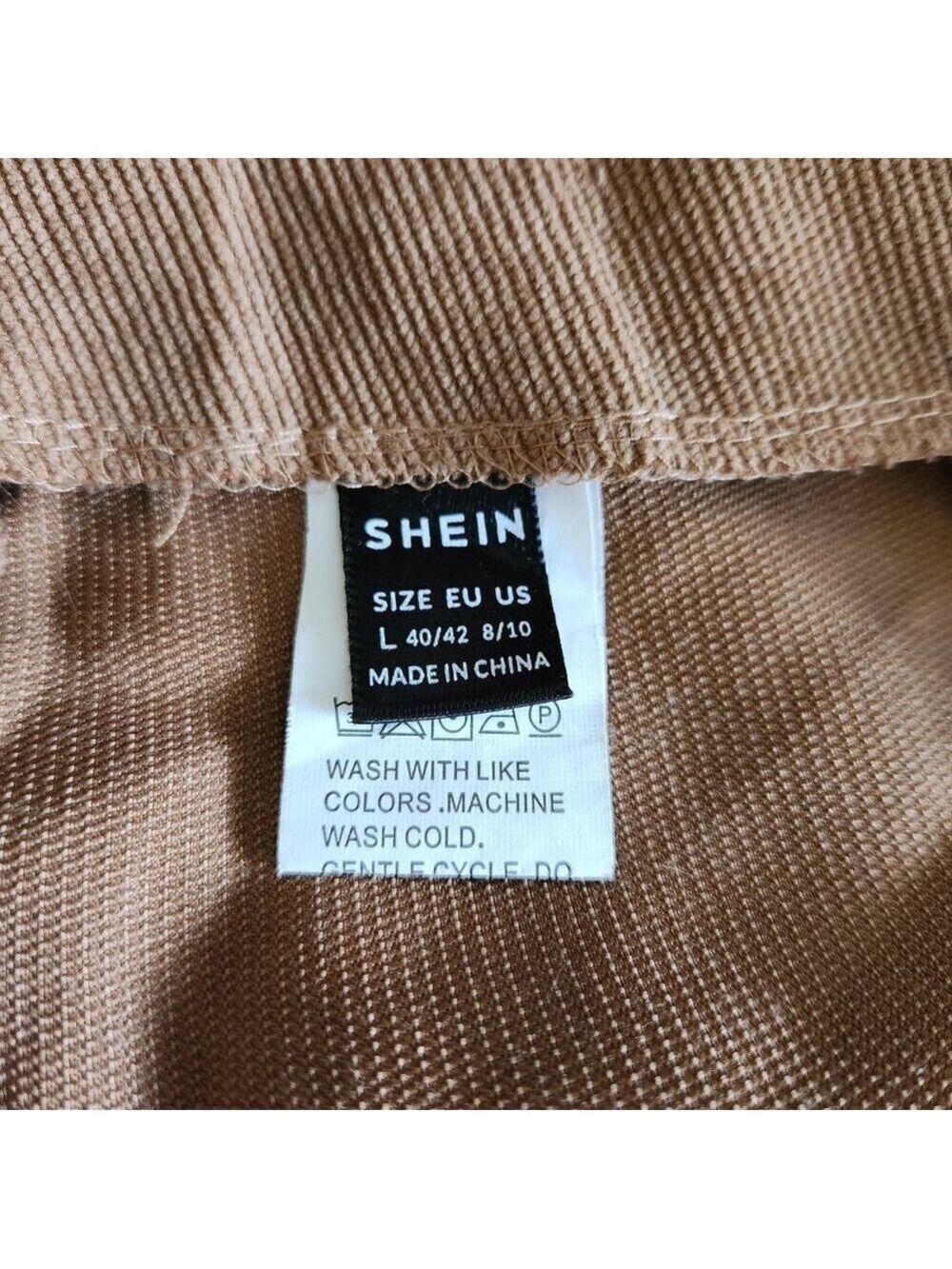Mini Skirt Womens Size Large Brown Corduroy Full Zipper in Back Shein - Picture 5 of 7